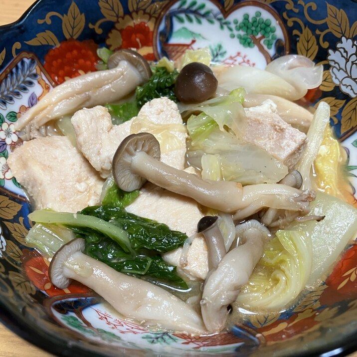 白菜としめじと鶏肉の味噌煮♡